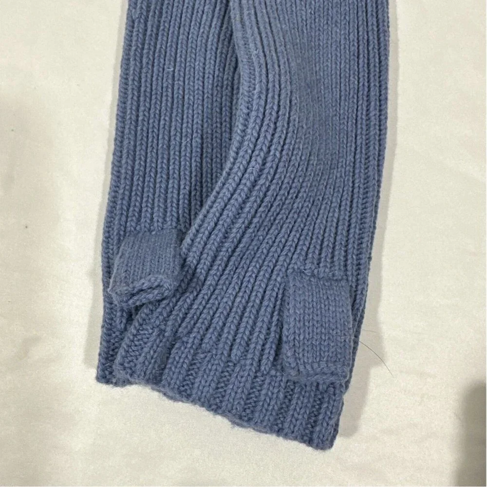 NWT Sweaty Betty Soft‎ Rib Fingerless Mittens Gloves in Dusk Blue